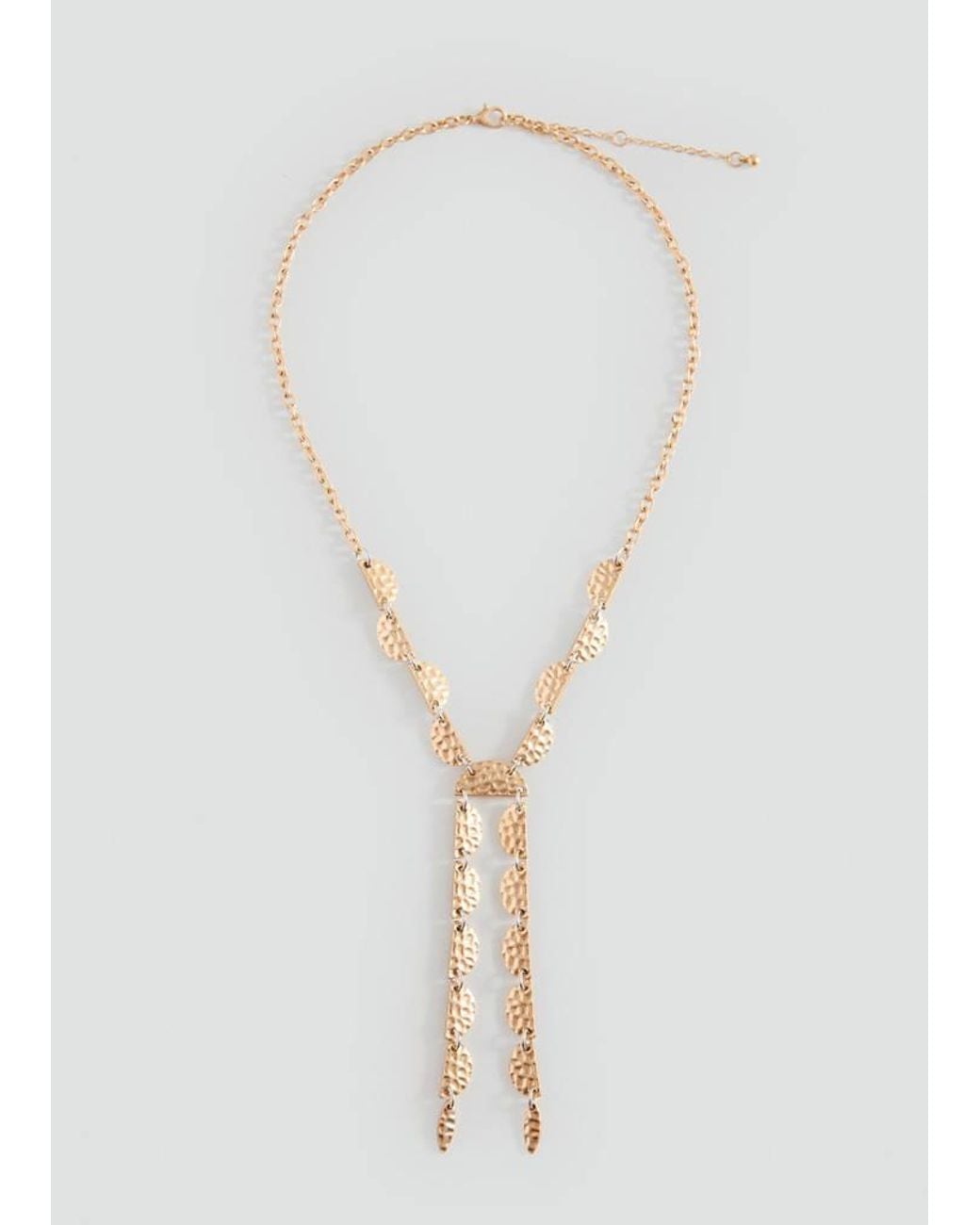 MANGO TEEN White Pendant Necklace With Embossed Relief