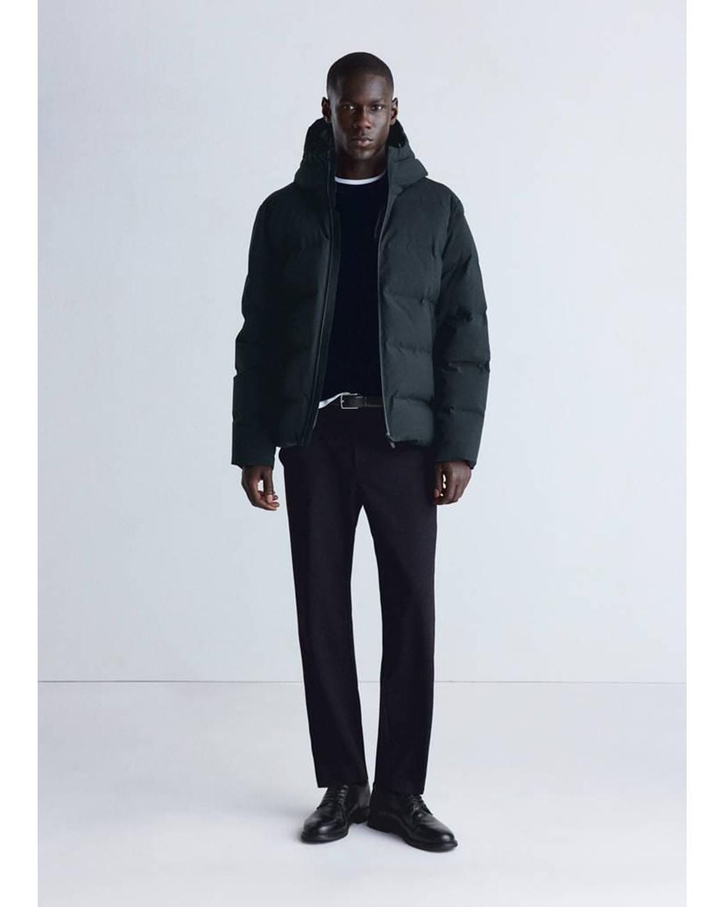 Mango Blue Waterproof Quilted Down-Filled Anorak for men