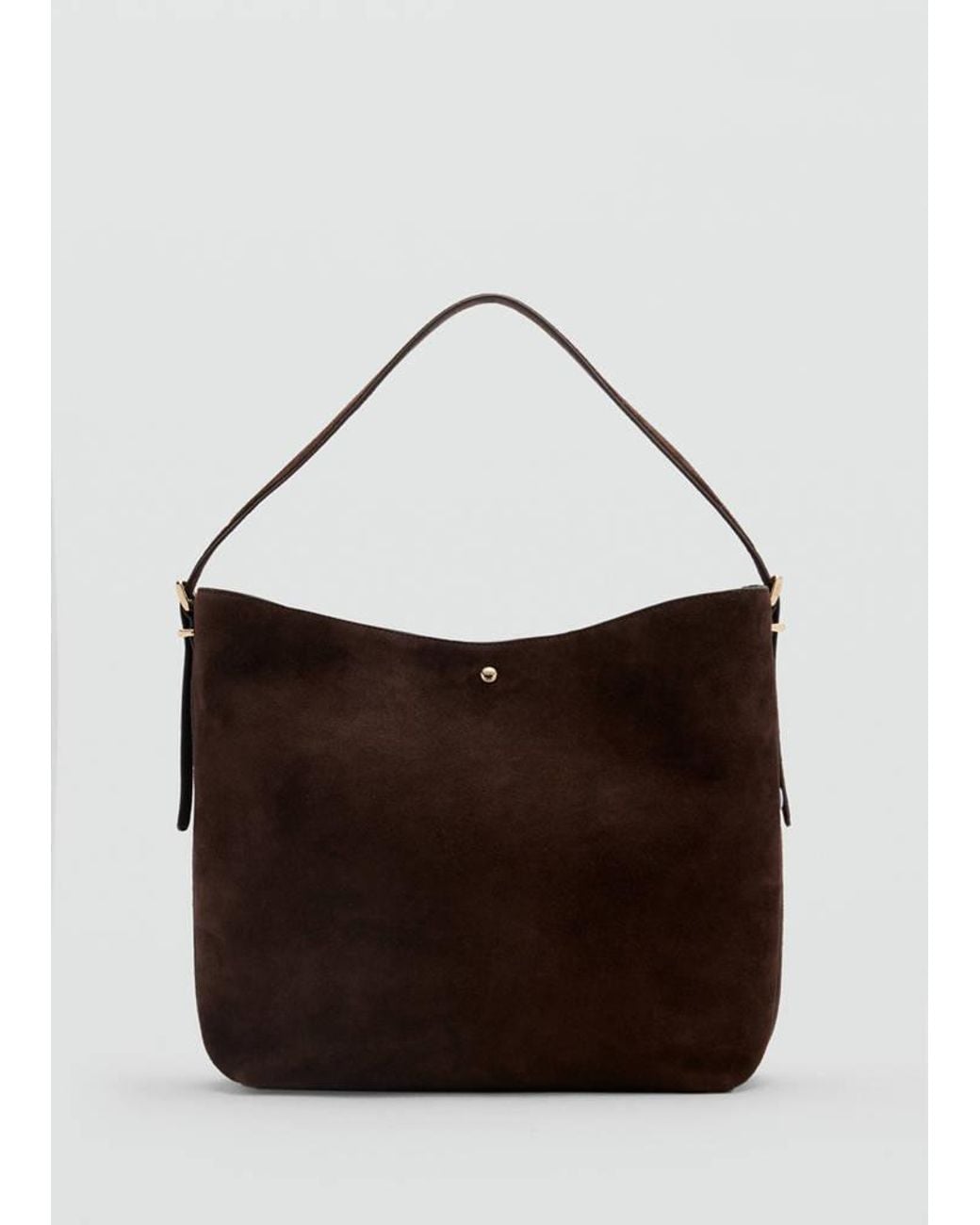 Mango White Suede Bucket Bag