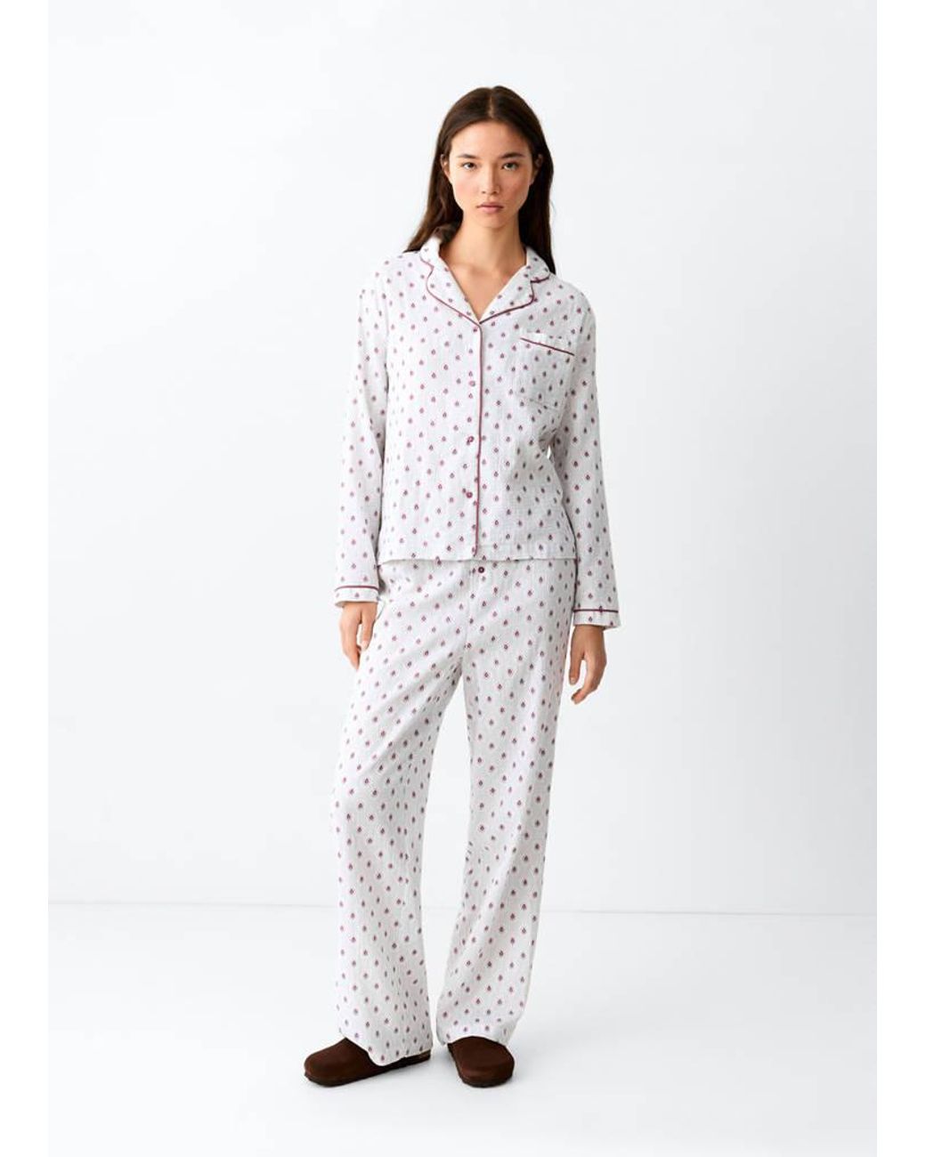 MANGO TEEN White Floral-Print Pyjamas