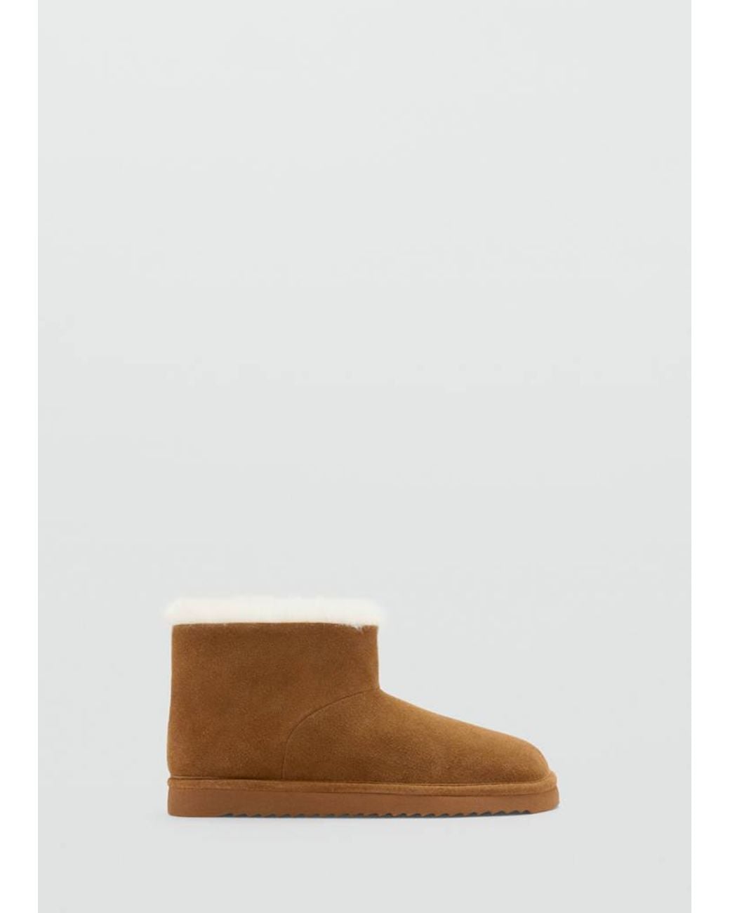 Mango Brown Shearling Suede Boots
