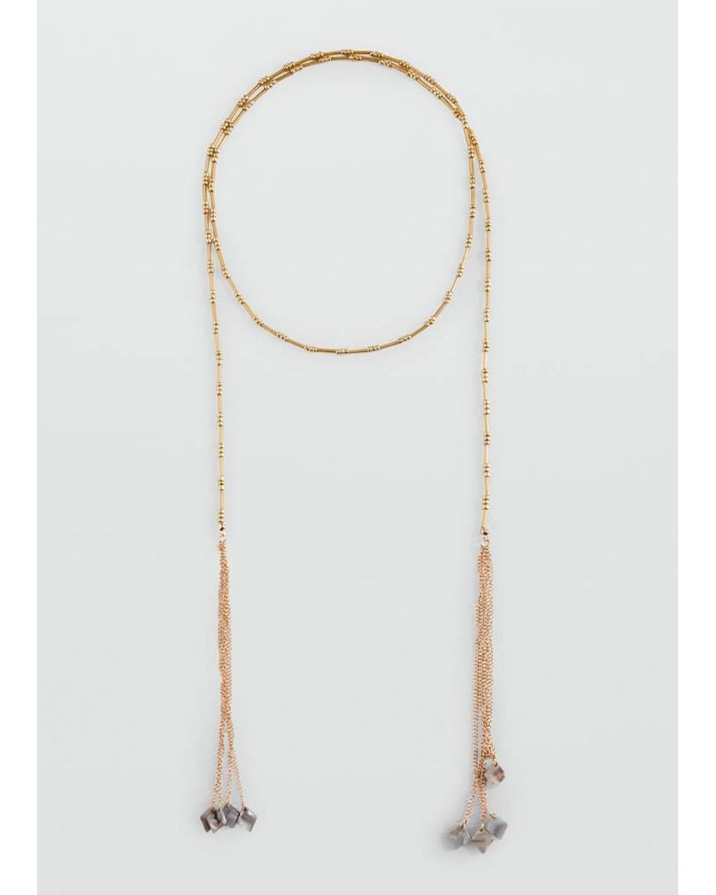 MANGO TEEN White Pendant Scarf Necklace