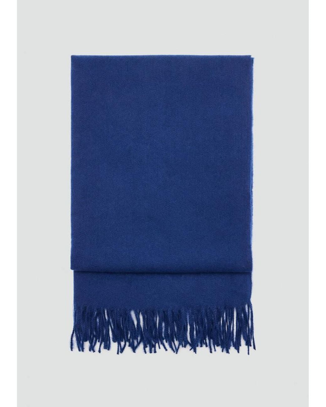 Mango Blue Fringed Edge Scarf
