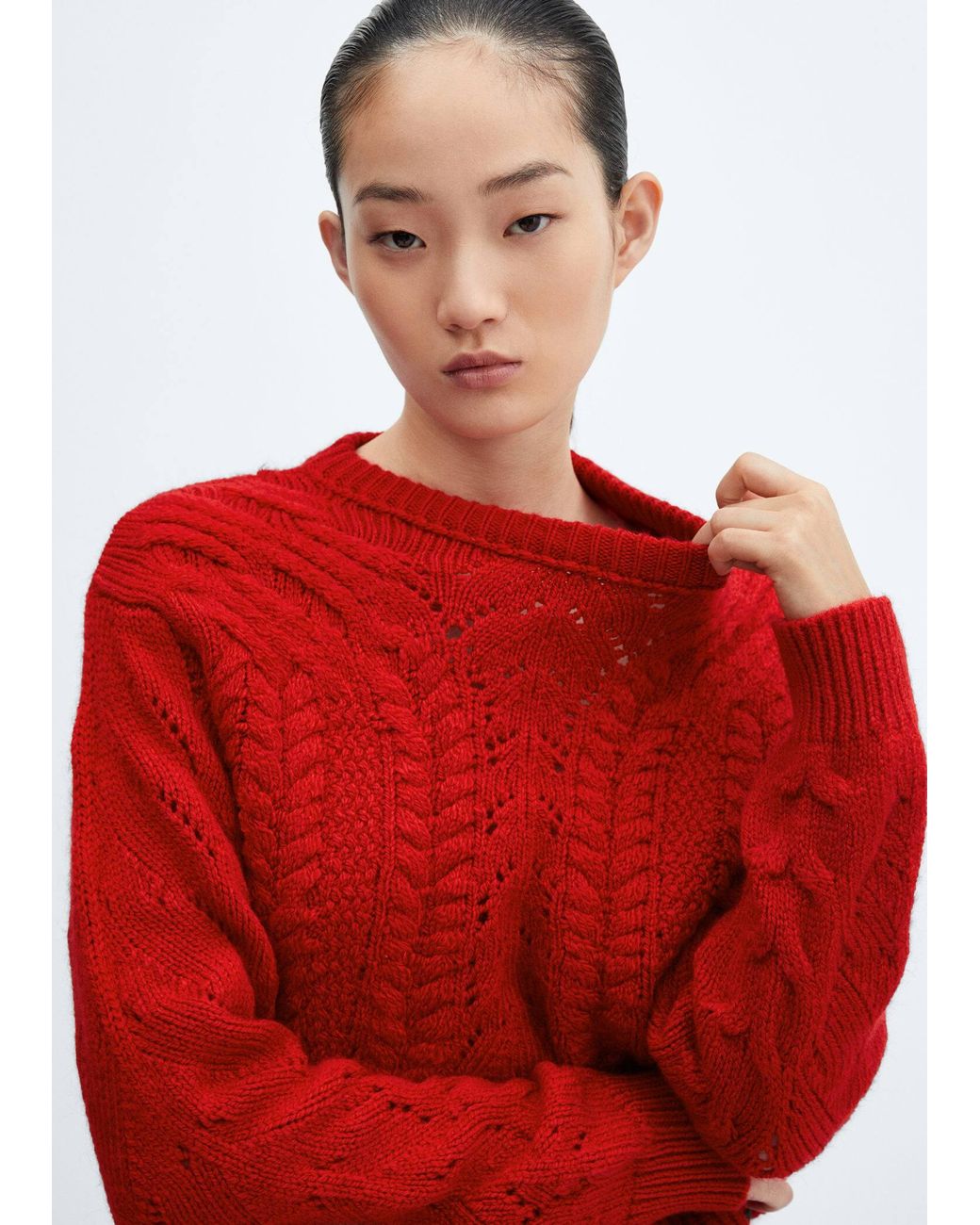 Mango red jumper cheap