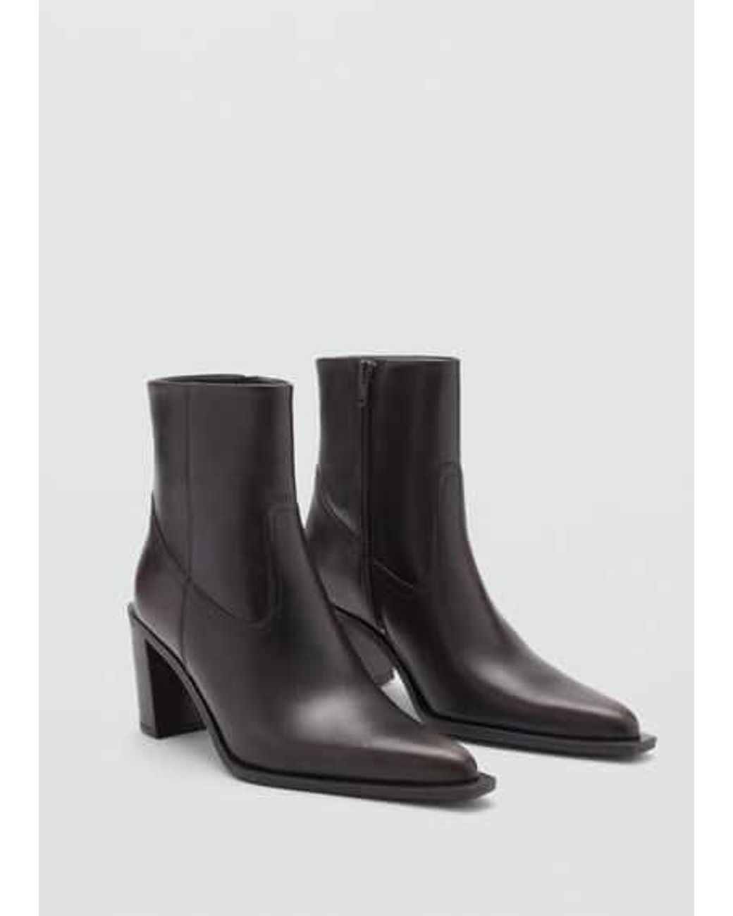 Mango Pointed Wedge Ankle Boots in Black Lyst UK