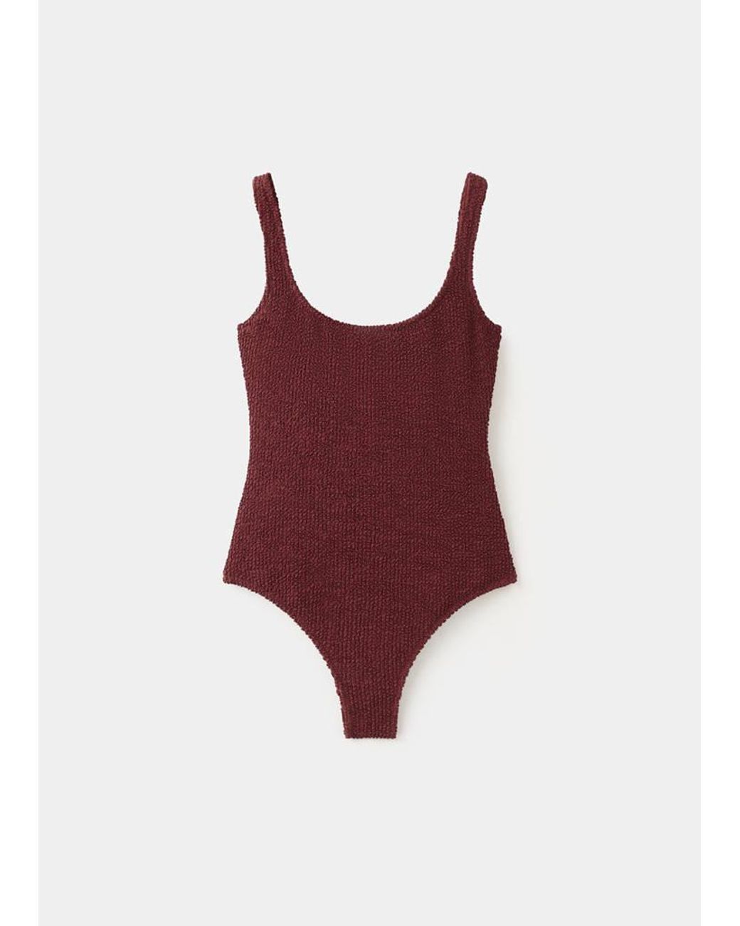 Mango Textured Swimsuit In Green Lyst 