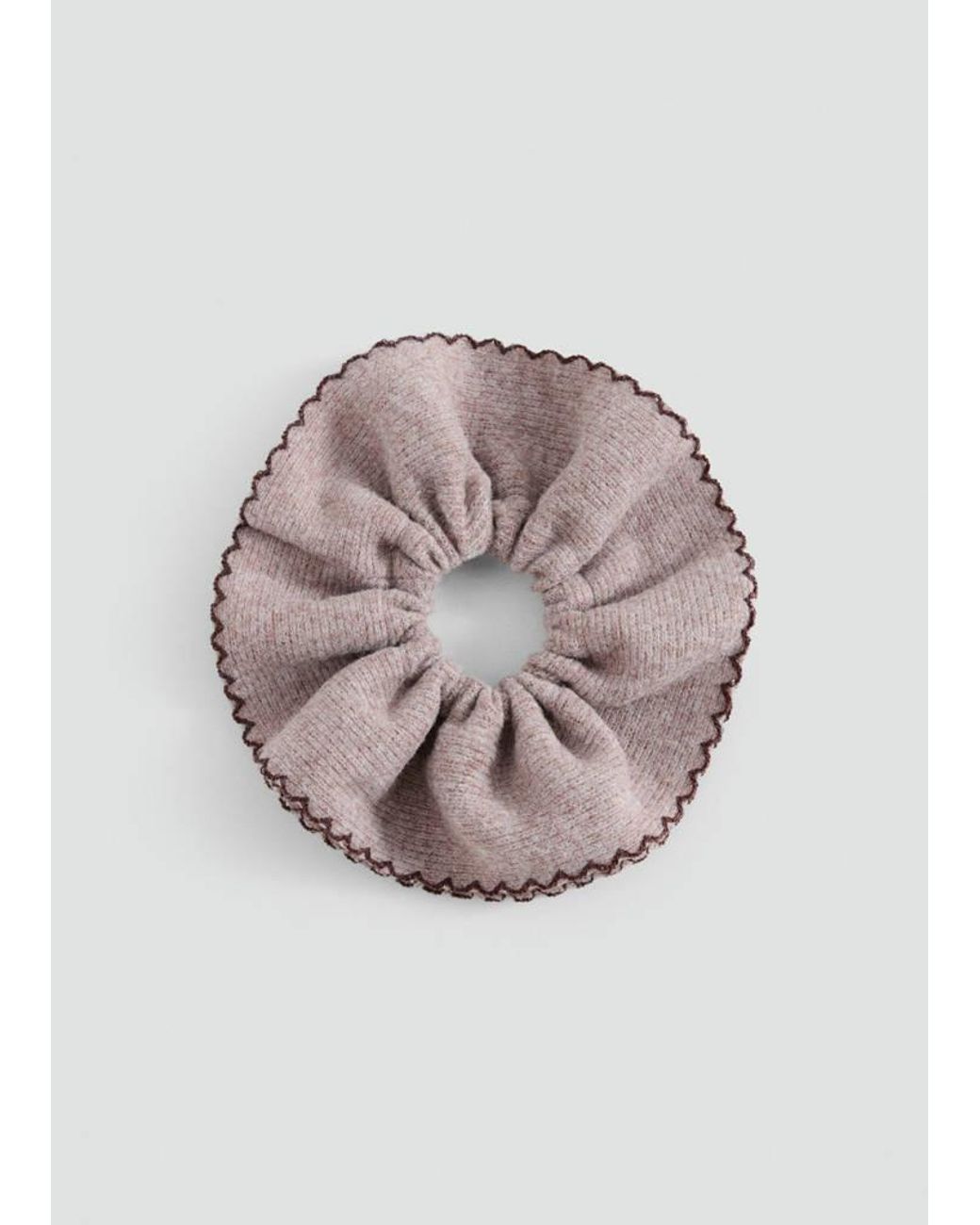 MANGO TEEN Pink Knitted Hair Tie With Piping Detail