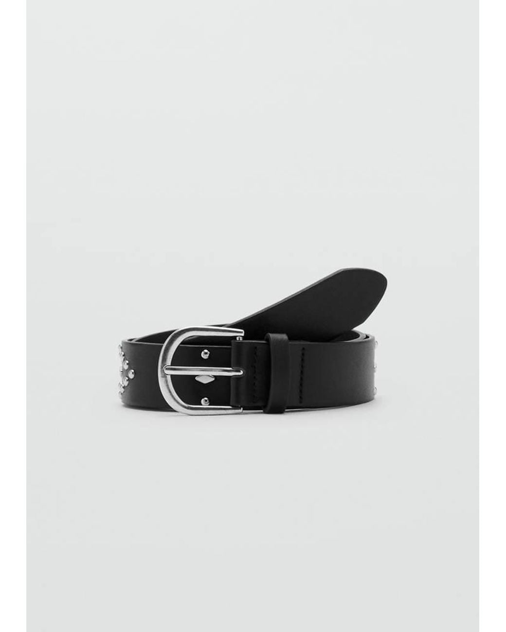 MANGO TEEN Black Buckled Studded Belt
