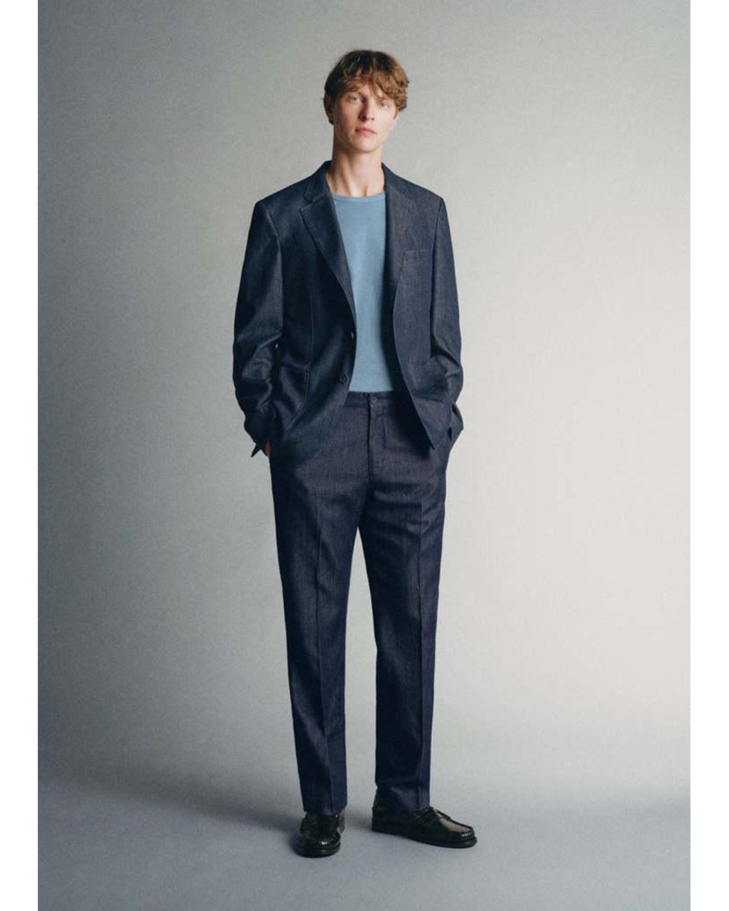 Giacca Denim Lyocell Cotone Italiano Indaco di Mango in Blue da Uomo