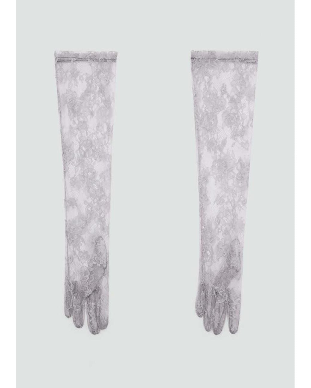 Mango White Long Lace Gloves