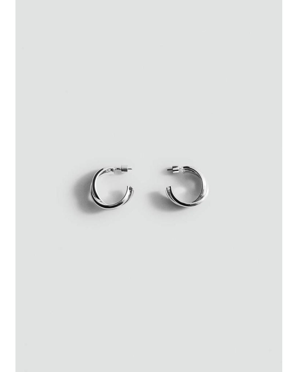 Mango Gray Interlinked Hoop Earrings