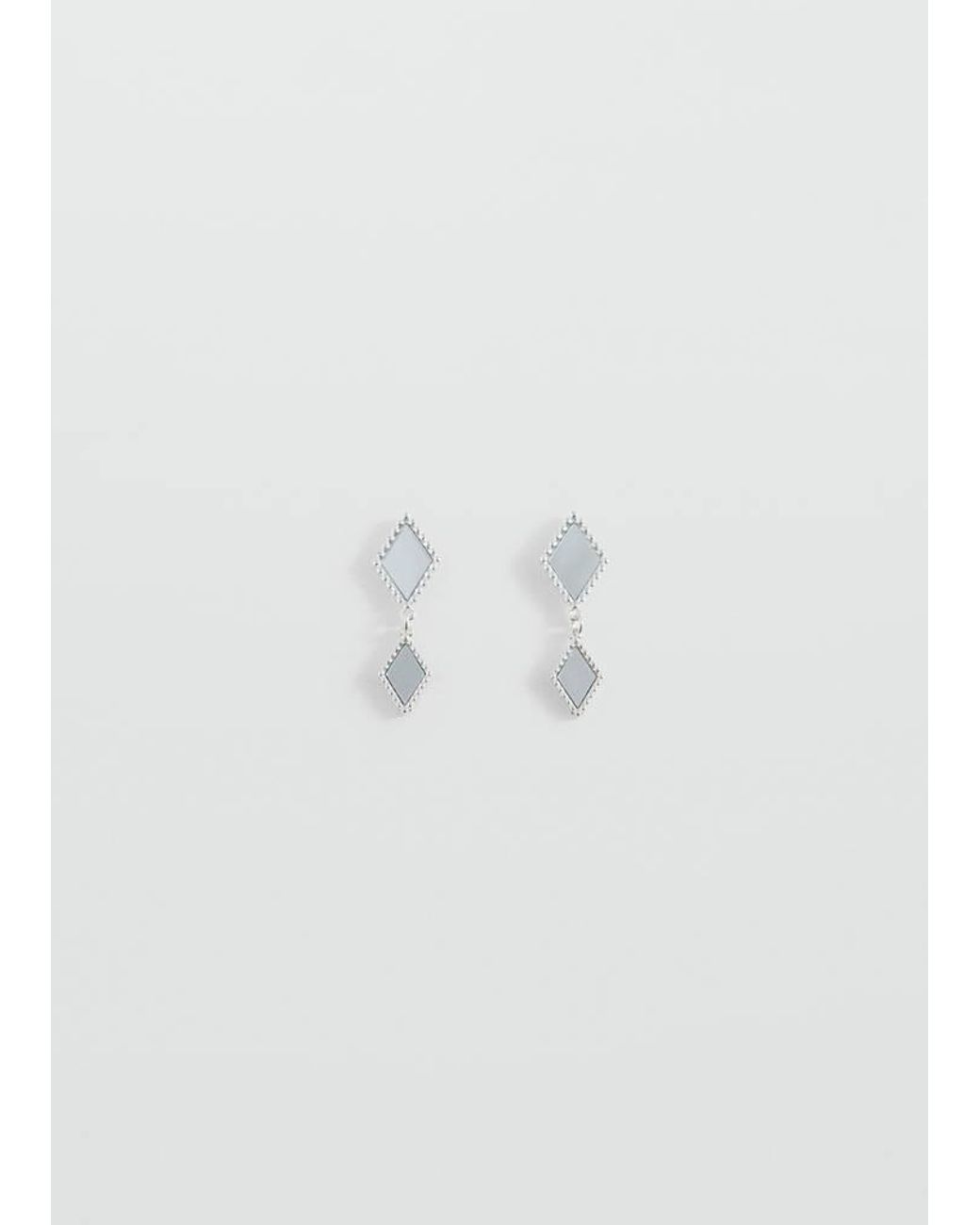 MANGO TEEN White Mirror Dangling Earrings