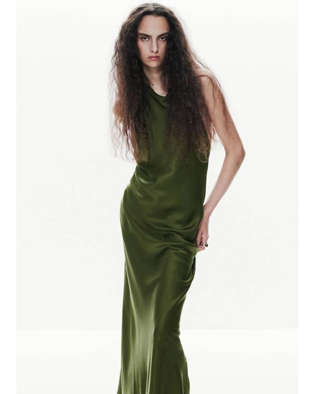 Mango Green Halter-Neck Open-Back Dress