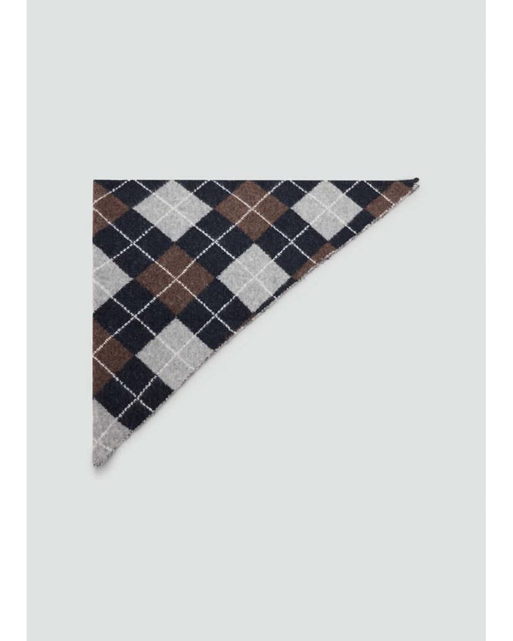 Mango Multicolor Diamond-Patterned Triangular Scarf