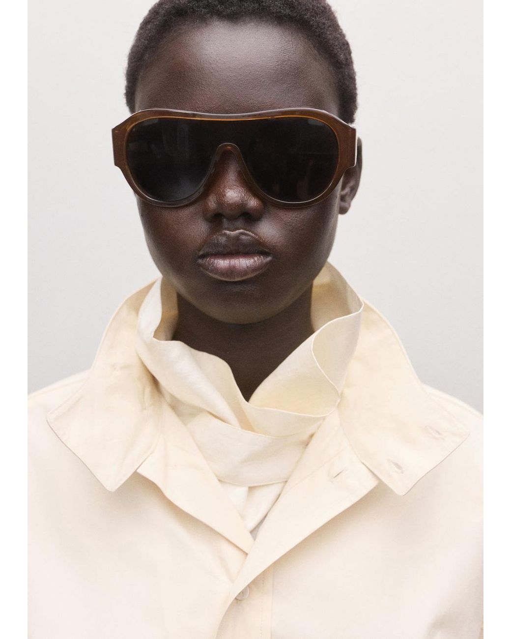 Mango Black Aviator Sunglasses With Plastic Frame