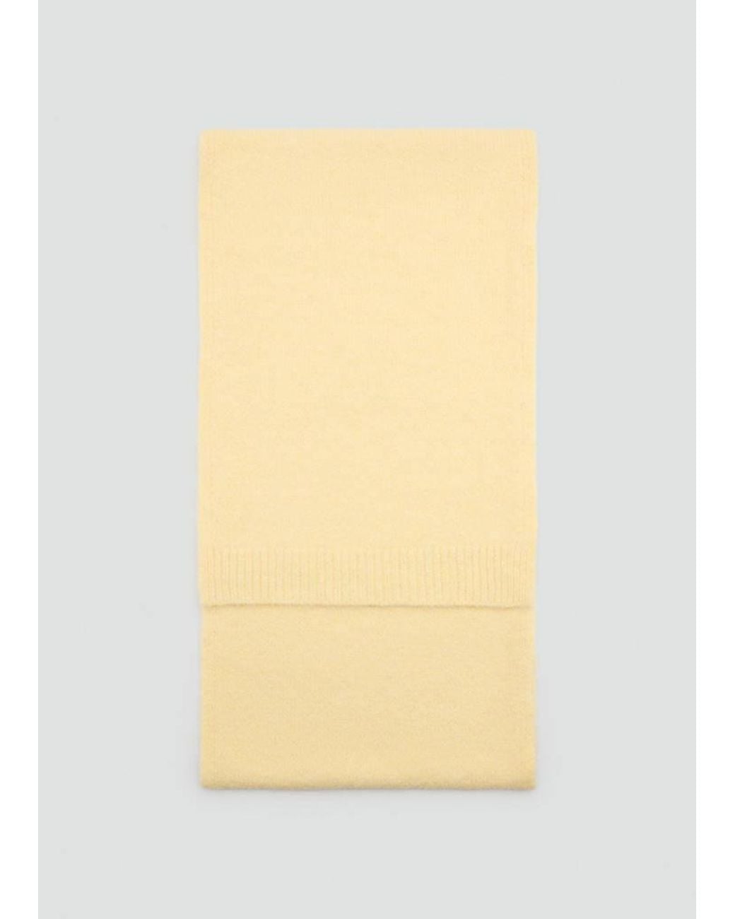 Mango Yellow Plain Knitted Scarf