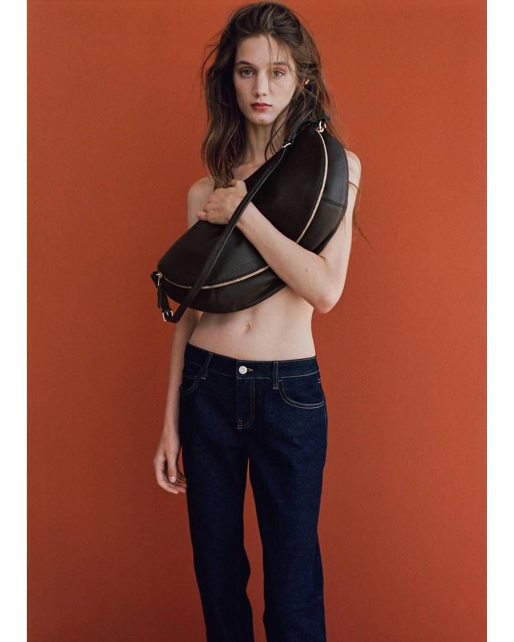 Mango Brown Oval Shoulder Bag