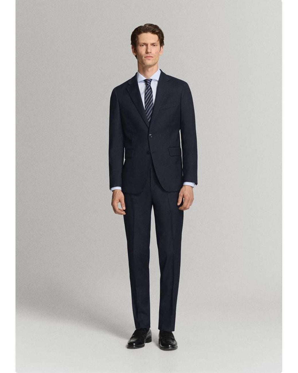 Mango Blue Milan Slim-Fit Suit Trousers for men