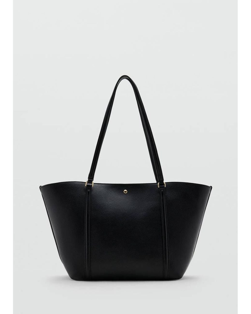 Mango Black Shopper Bag With Double Handle