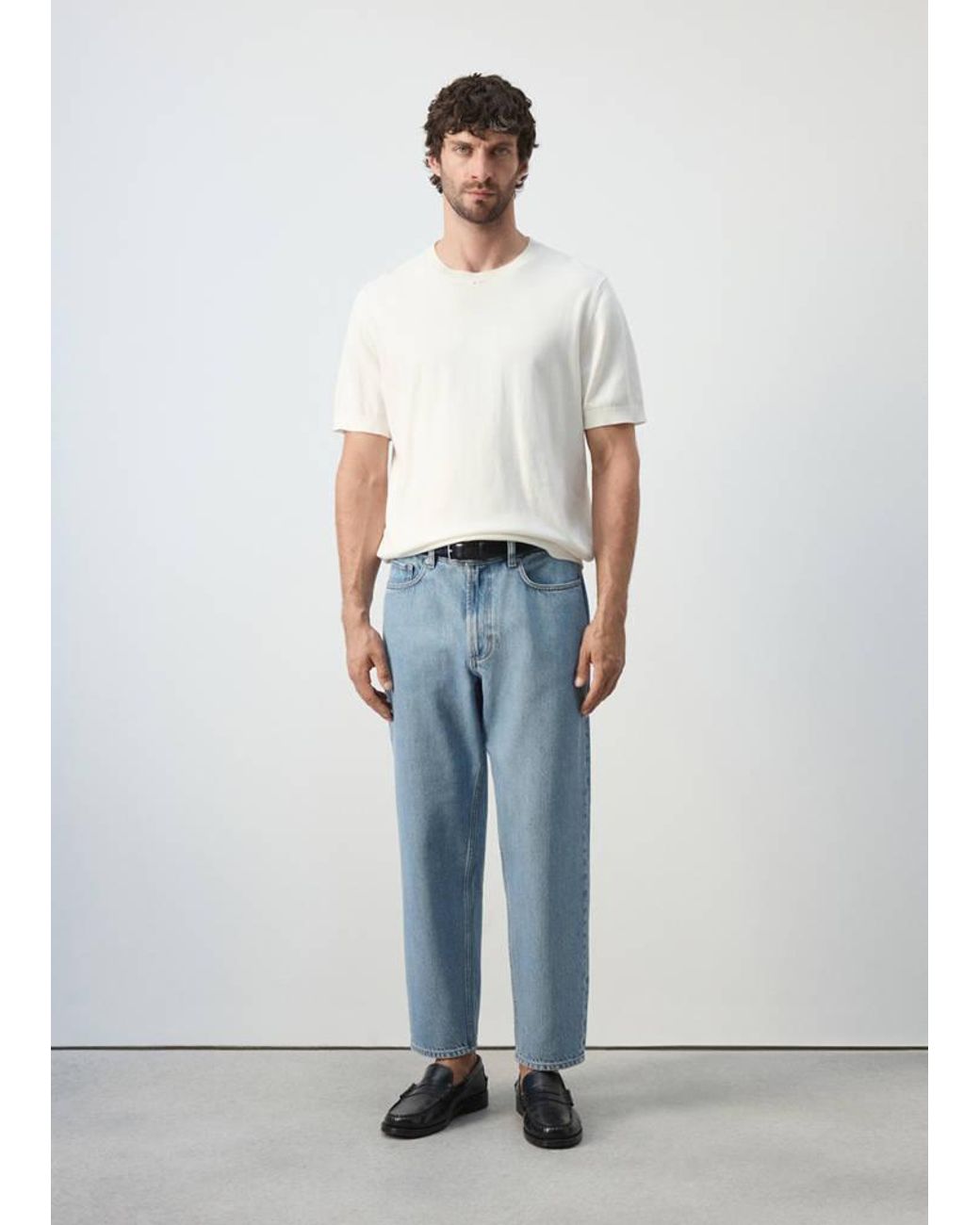 Mango White Sammy Cropped Carrot Fit Jeans for men