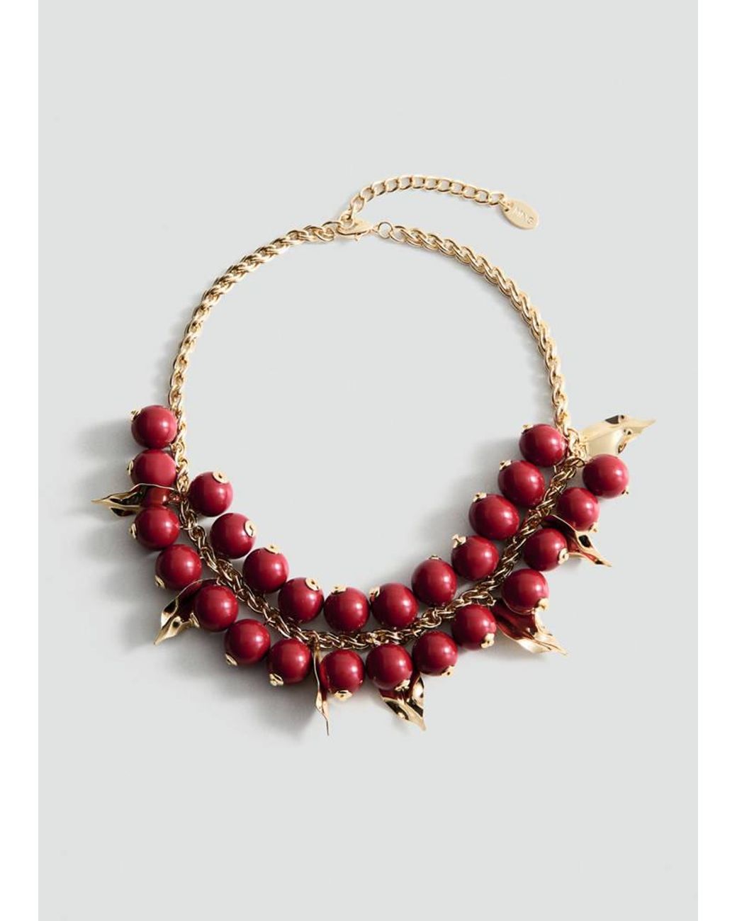 Mango Red Beaded Chain Necklace