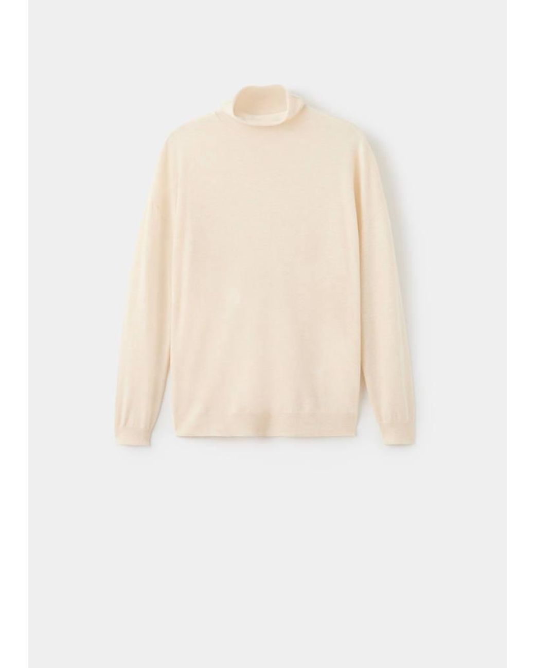 Mango Natural Cable-Knit Turtleneck Sweater
