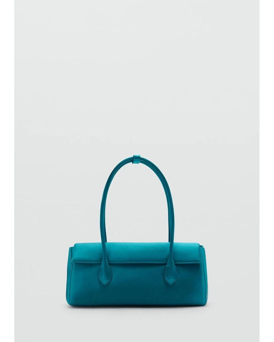 Mango Blue Satin Shoulder Bag