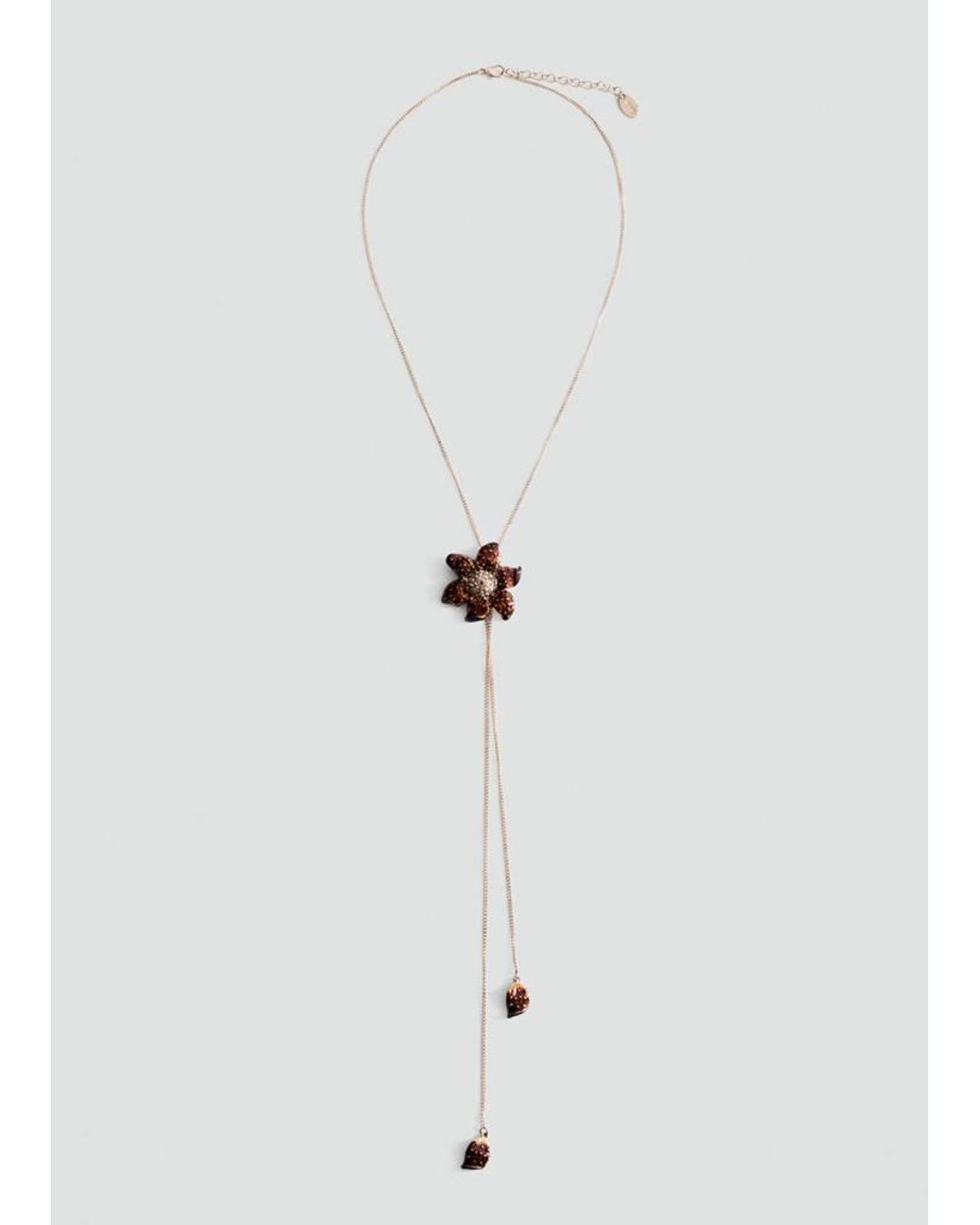 Mango White Double Floral Necklace