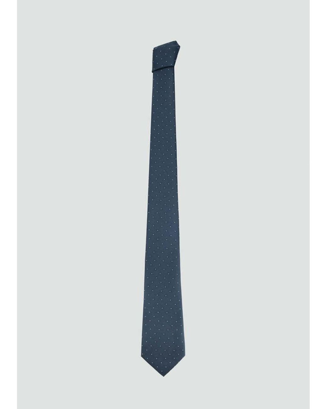 MANGO TEEN Blue Polka-Dot Patterned Tie for men