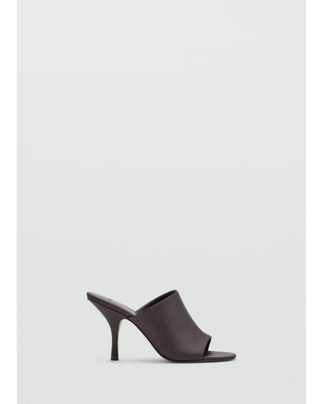 Mango White Wide-Strap Heeled Sandal