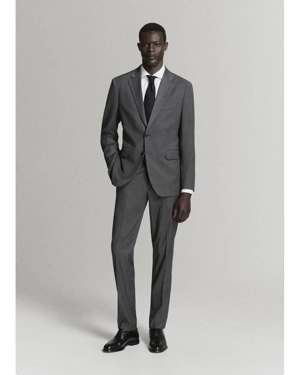 Mango Gray Milan Slim-Fit Suit Jacket for men