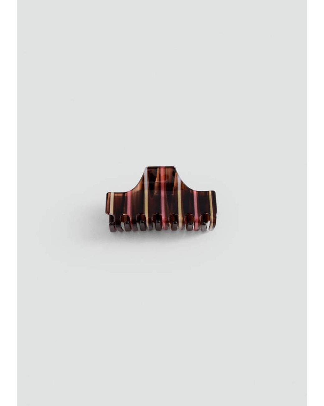 MANGO TEEN Brown Two-Tone Striped Hair Clip