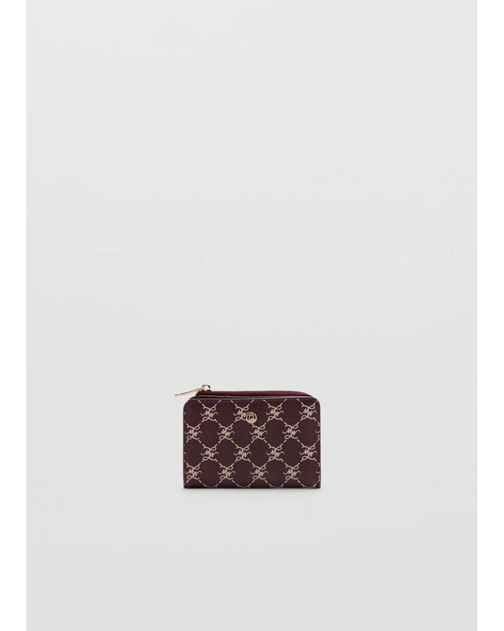 Mango Red Medium Wallet With Logo Print