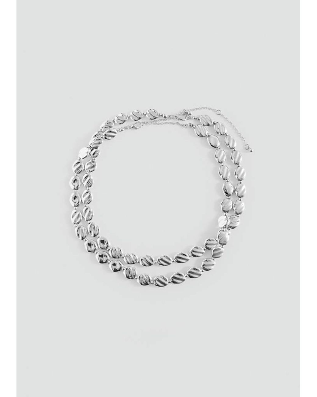 MANGO TEEN Blue Combined Necklace With Metallic Beads