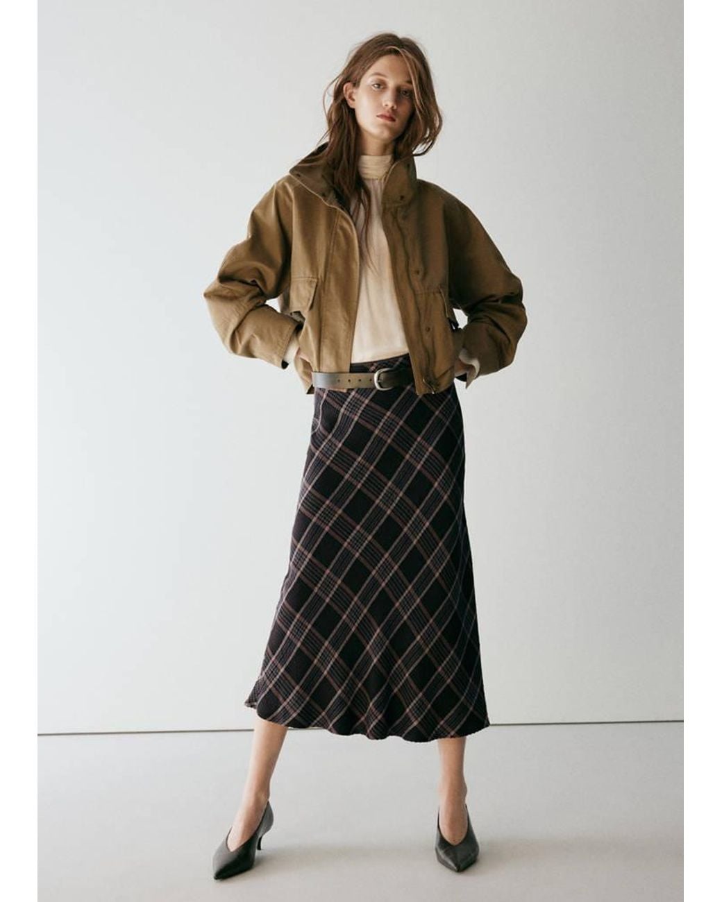 Mango Natural Jacket With Funnel Neck And Pockets