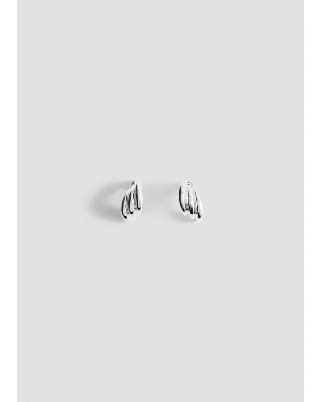 Mango Blue Embossed Semi-Hoop Earrings