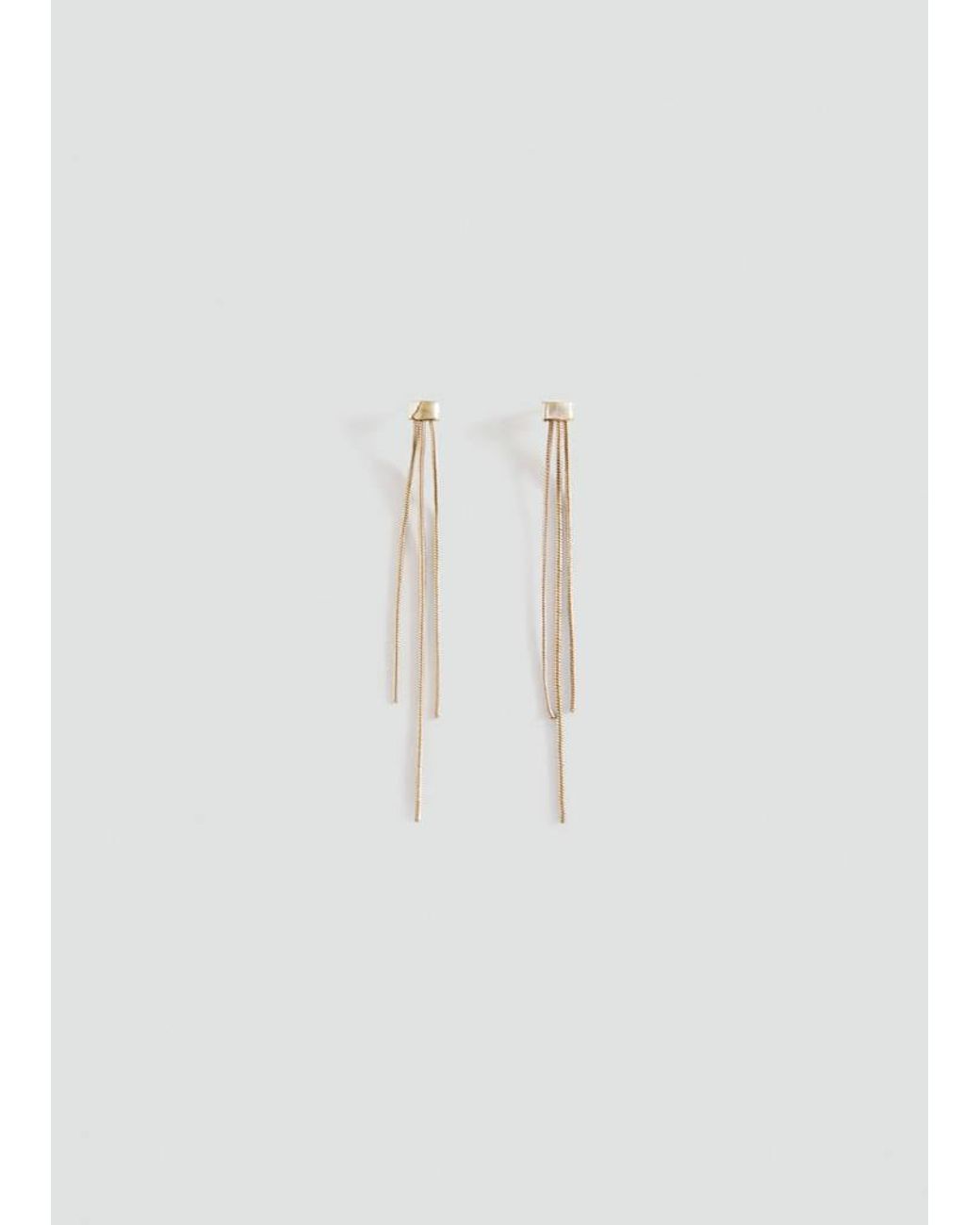 MANGO TEEN White Long Star Earrings