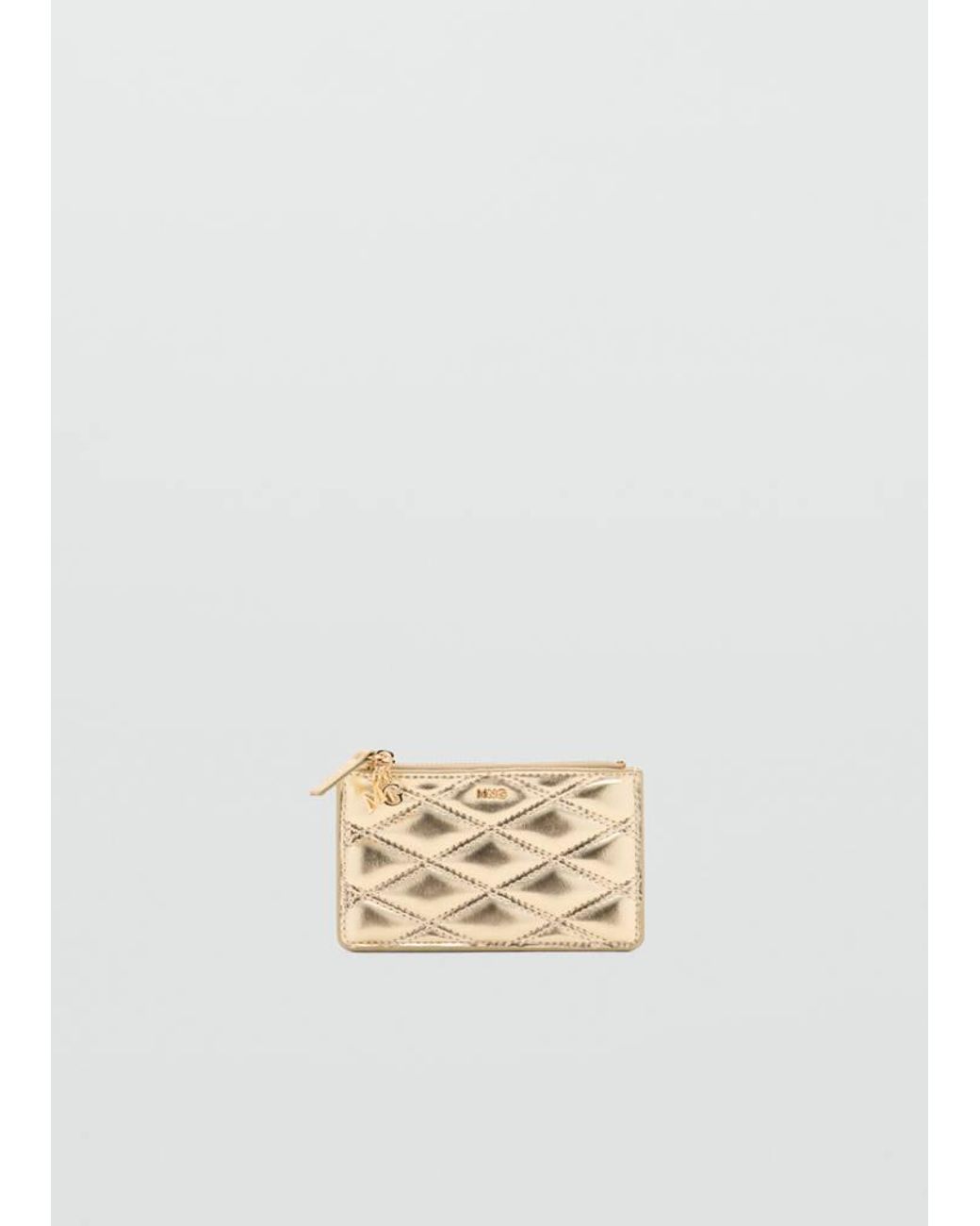 Mango White Metallic Quilted Coin Purse