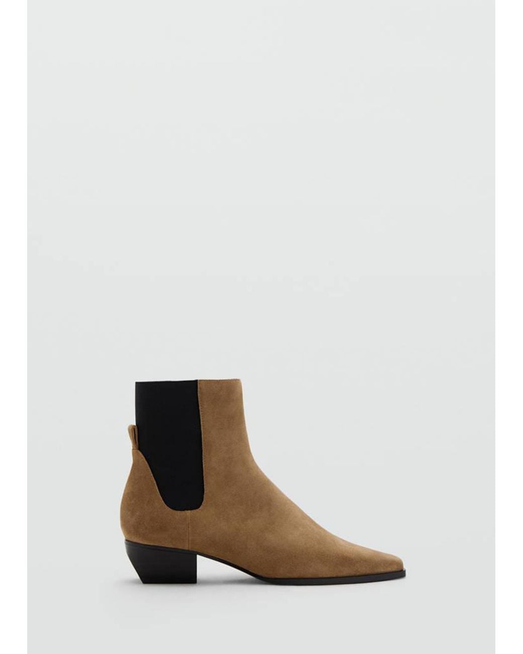Mango Brown Heel Suede Ankle Boot