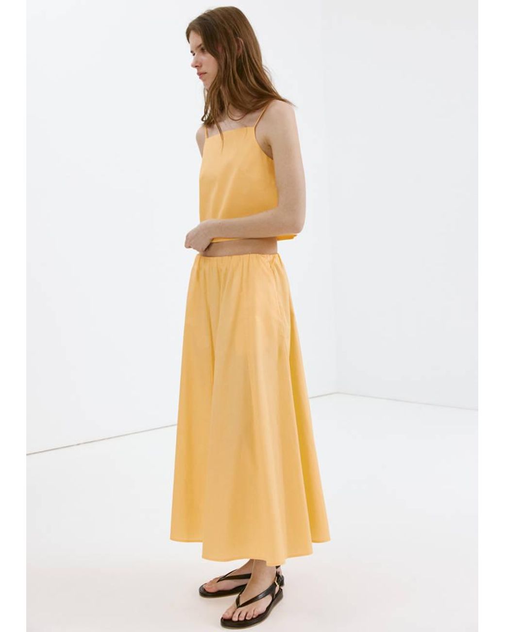 Mango White Flared Cotton Skirt