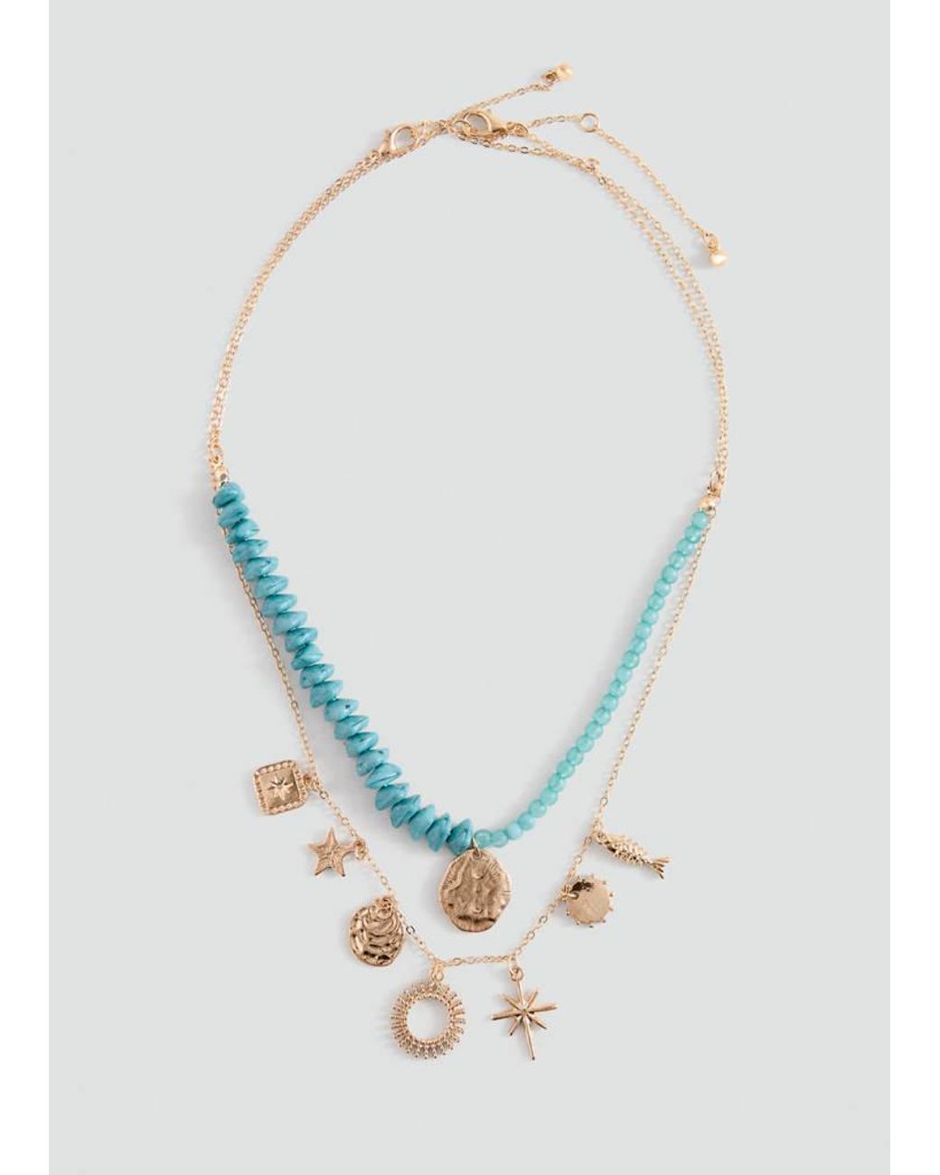 MANGO TEEN Blue Combined Necklace Pack