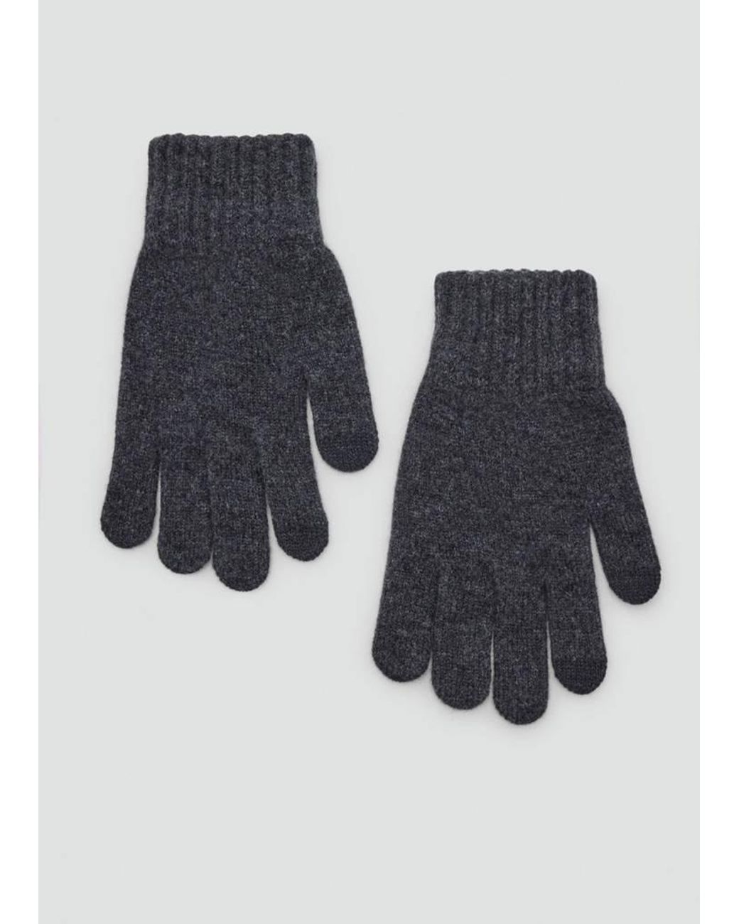 Mango Blue Knitted Gloves for men
