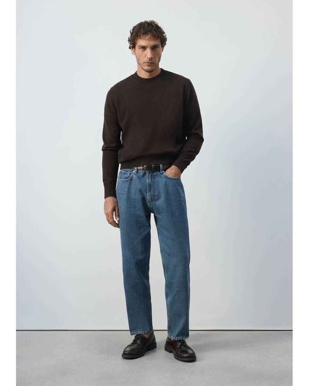 Mango Blue Sammy Cropped Carrot Fit Jeans for men