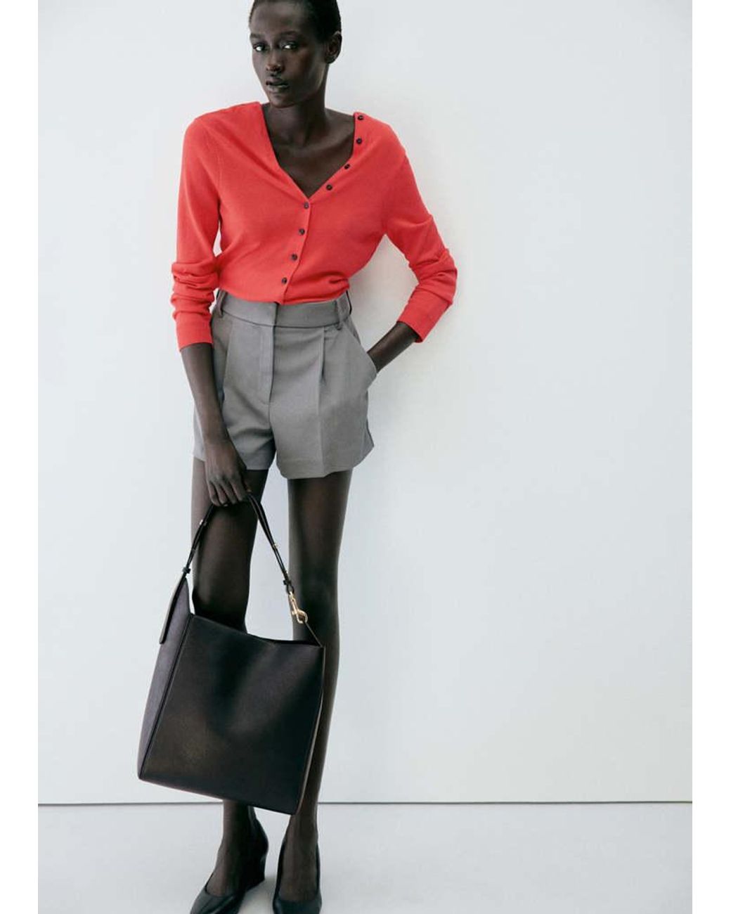 Mango Red Bucket Bag With Clasp