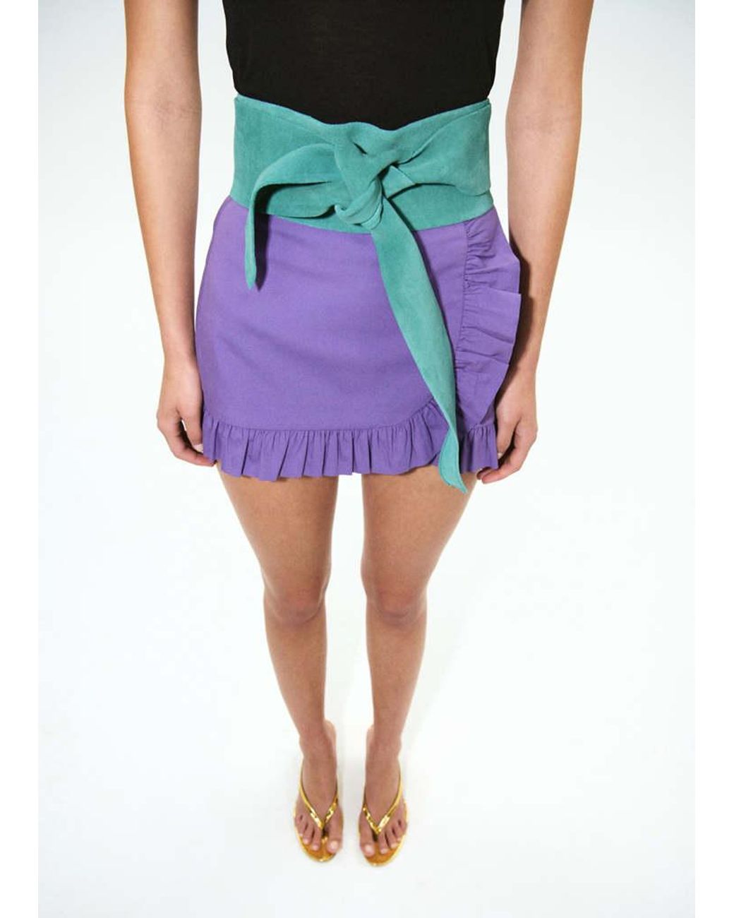 Mango Purple Suede Obi Belt