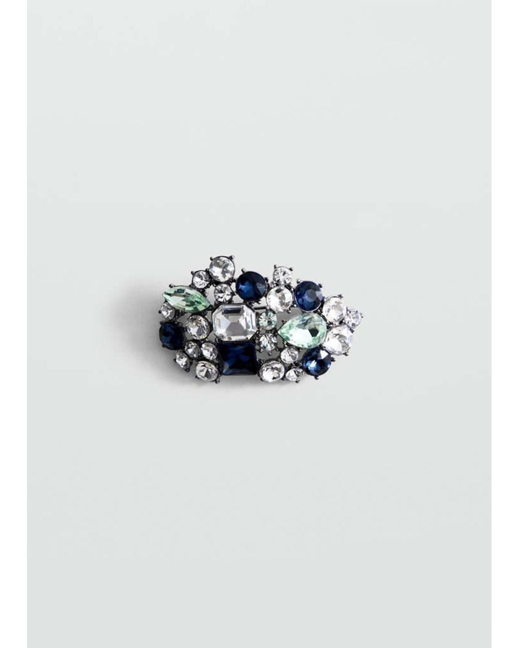 Mango Blue Brooch With Mixed Crystals