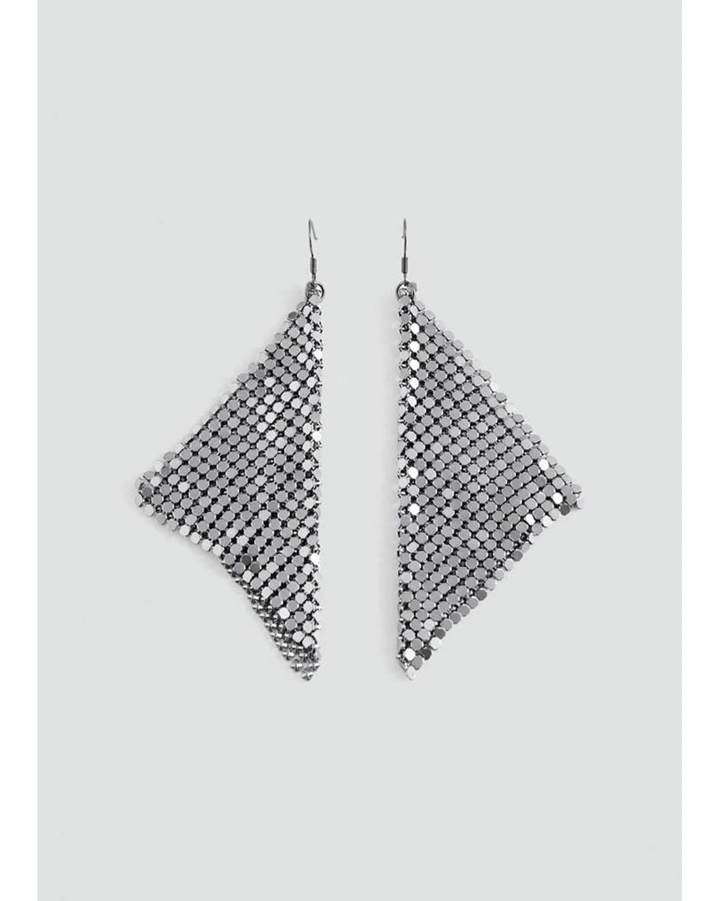 MANGO TEEN Black Mesh-Effect Drop Earring