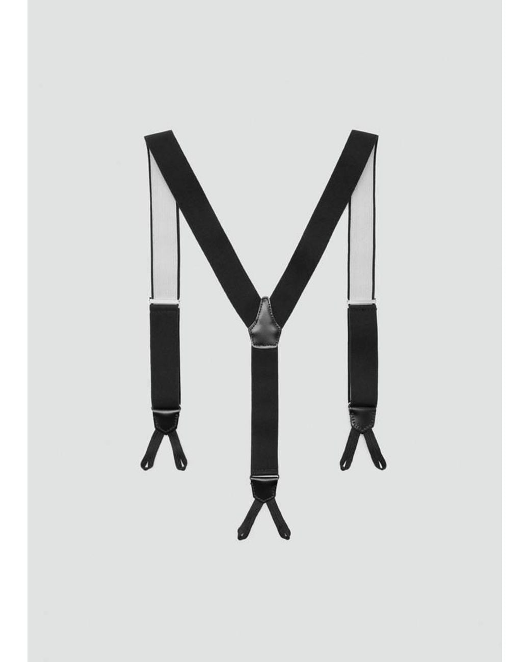 Mango Black Adjustable Elastic Braces for men