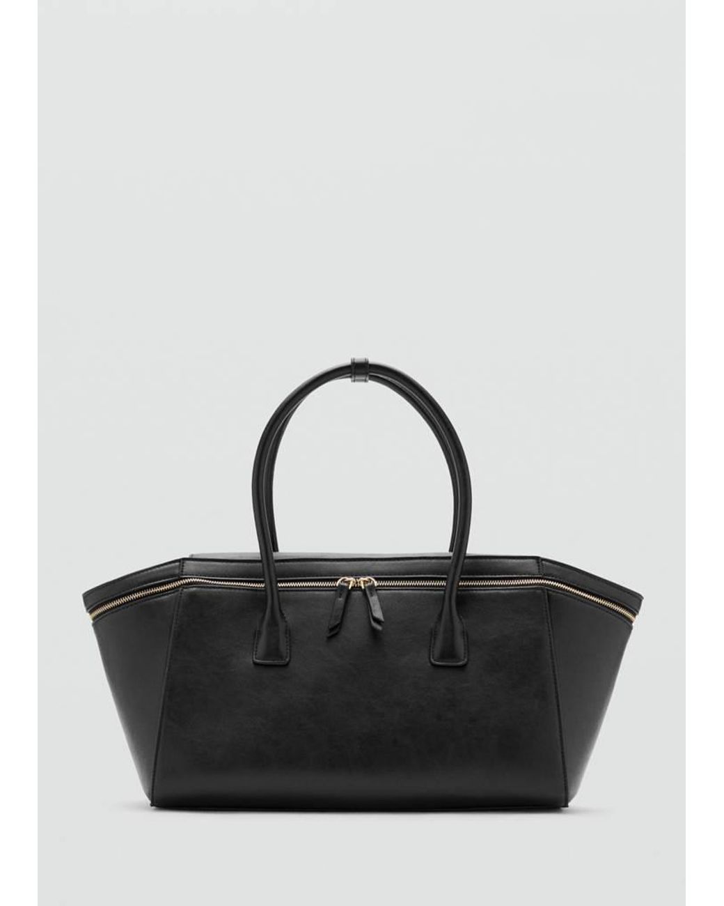 Mango Black Bowling Bag With Zips