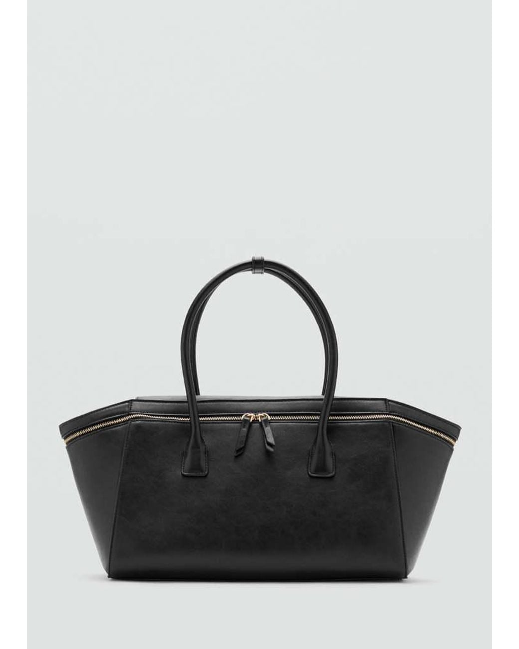 Borsa Bowling Zip Nero di Mango in Blue
